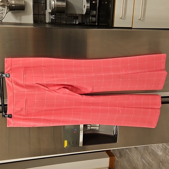 💕TRINA TURK💕 Carillo Pant ~ Windowpane Tropical Suiting Candy Pink 14 NWT - Picture 10 of 16